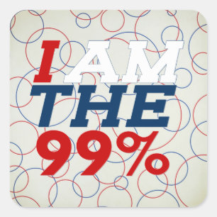 IK BEN DE 99% VIERKANTE STICKER