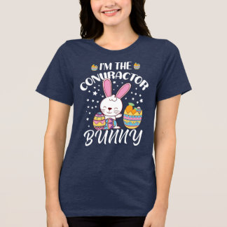 Ik ben de aannemer Bunny Funny Paasdag konijn Tri-Blend Shirt