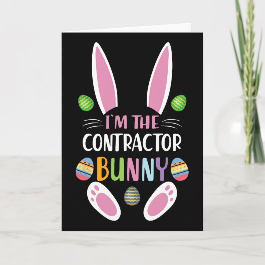 Ik ben de aannemer Bunny Funny Pasen Day Rabbit Kaart (Voorkant)