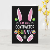 Ik ben de aannemer Bunny Funny Pasen Day Rabbit Kaart (Gele Bloem)