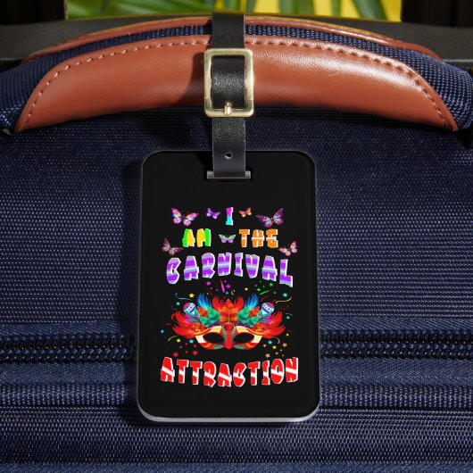 Ik ben de aantrekkingskracht van carnaval bagagelabel (Voorkant Insitu 2)