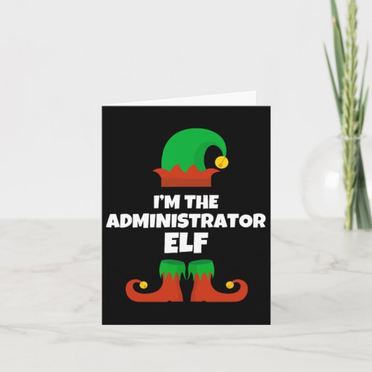 Ik ben de Administrator Elf Familie Pyjama Kerstmi Kaart (Voorkant)