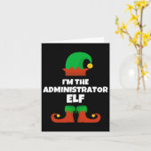 Ik ben de Administrator Elf Familie Pyjama Kerstmi Kaart (Gele Bloem)