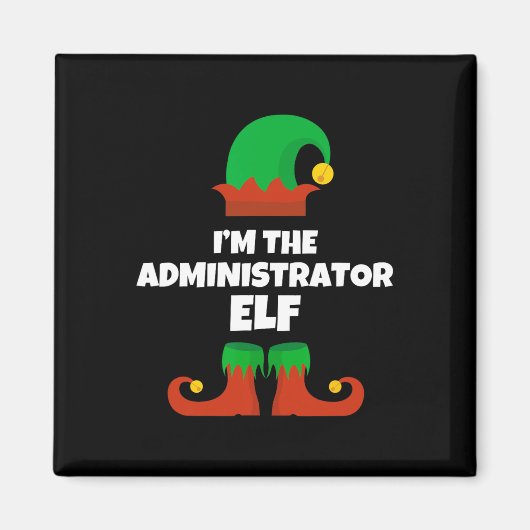 Ik ben de Administrator Elf Familie Pyjama Kerstmi Magneet (Voorkant)