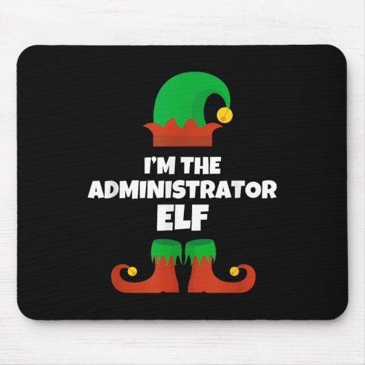 Ik ben de Administrator Elf Familie Pyjama Kerstmi Muismat (Voorkant)