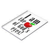 Ik ben de appel van god's ogen Apples Christianity Notitieboek (Linkerzijde)