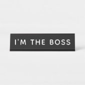 Ik ben de baas bureau naambordje (Voorkant)