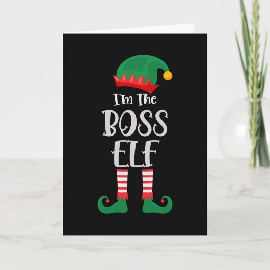 Ik ben de baas Elf bijpassende Kerstmis Kaart (Voorkant)