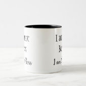 Ik ben de baas. Fun Quote Tweekleurige Koffiemok (Center)