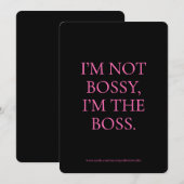 Ik ben de baas Funny Feminist Quote Custom Kaart (Voorkant / Achterkant)
