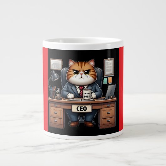 Ik Ben De Baas - Grappige Kantoor Kat Mok (Voorkant)