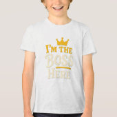 Ik ben de baas hier - Funny Crown Tri-Blend Shirt (Voorkant)