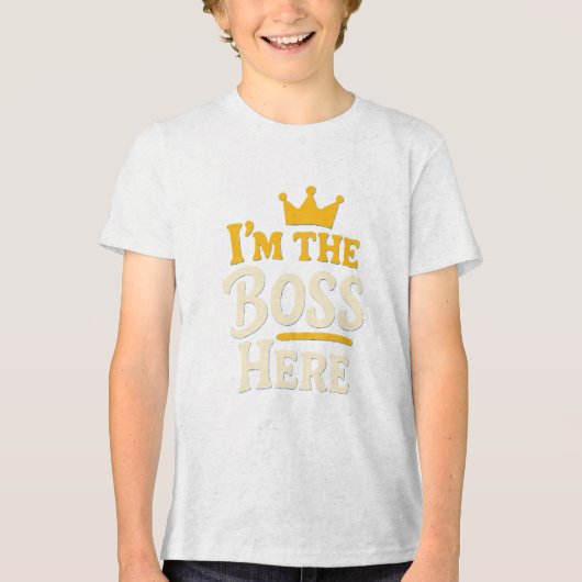 Ik ben de baas hier - Funny Crown Tri-Blend Shirt (Voorkant)