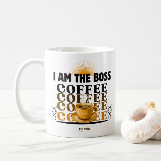 Ik ben de baas koffie koffiemok (Met donut)