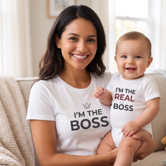 Ik ben de baas Moeder grappige moederschap matchin T-shirt