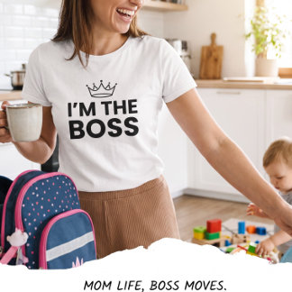 Ik ben de baas Moeder grappige moederschap matchin T-shirt