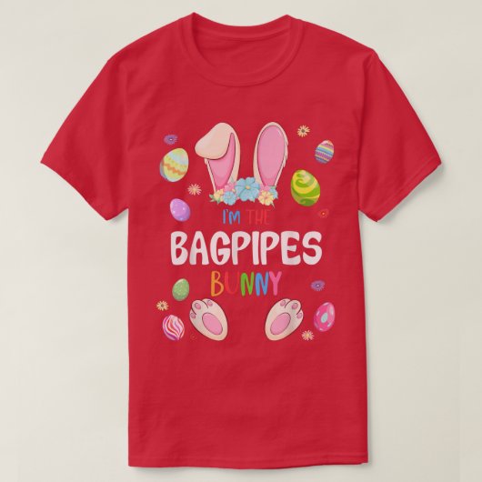 Ik ben de Bagpipe Bunny Easter Party Matching Fami T-shirt (Design voorkant)