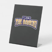 IK BEN DE BANKIE RECLAMEBORD MET VOETSTUK (Voorkant)