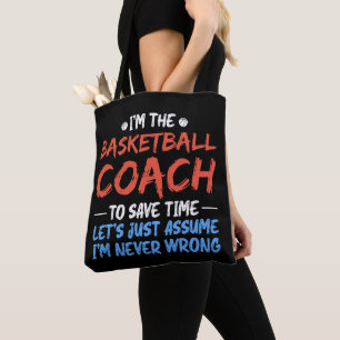 Ik ben de basketbalcoach om tijd te besparen coole tote bag