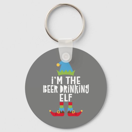 Ik ben de Beer die Elf Drink met Kerstmis. Sleutelhanger (Voorkant)