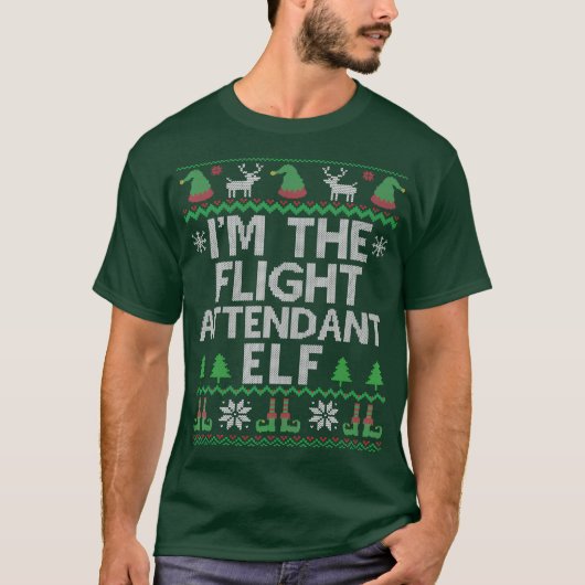 Ik ben de begeleider Elf Funny Ugly Kerstmis T-shirt (Voorkant)