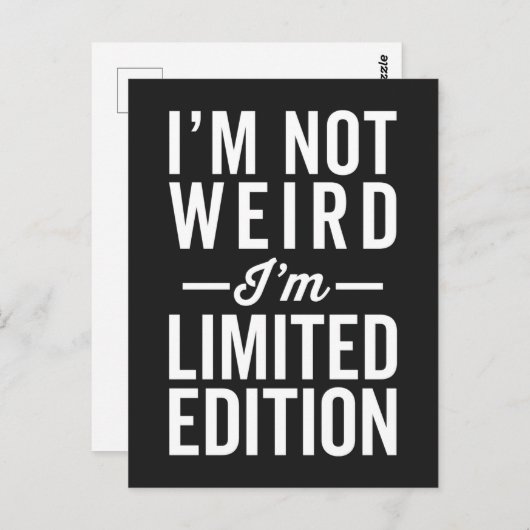 Ik ben de Beperkte Citaat van de Uitgave Funny Briefkaart (Voorkant / Achterkant)