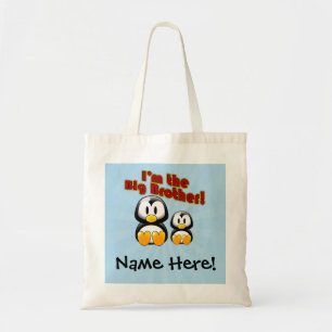Ik ben de Big Brother, 2 pinguïns Tote Bag