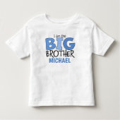 Ik ben de Big Brother Cute Blue Modern Whimsical Kinder Shirts (Voorkant)
