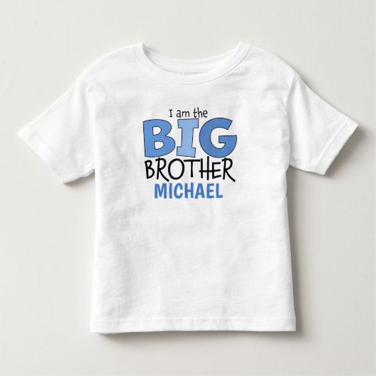 Ik ben de Big Brother Cute Blue Modern Whimsical Kinder Shirts (Voorkant)