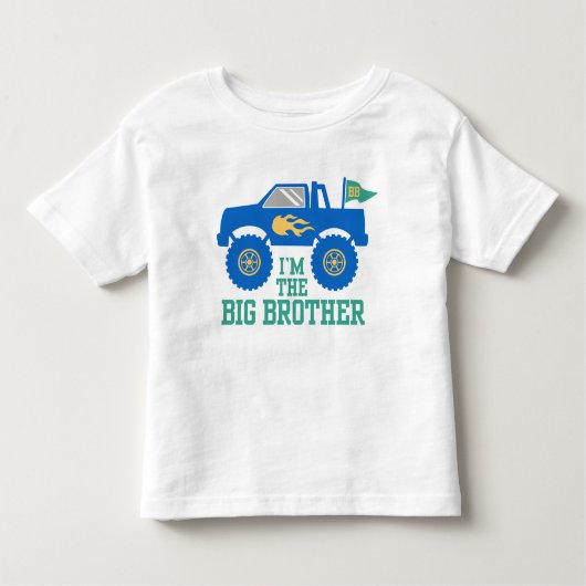 Ik ben de Big Brother Monster Truck Kinder Shirts (Voorkant)