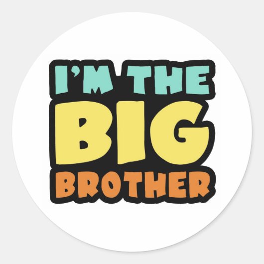 Ik ben de Big Brother Ronde Sticker (Voorkant)