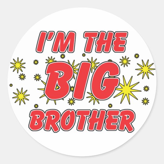Ik ben de Big Brother Ronde Sticker (Voorkant)