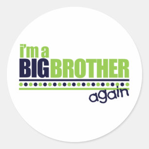 Ik ben de Big Brother Weer Blauw/Groen T-shirt Ronde Sticker