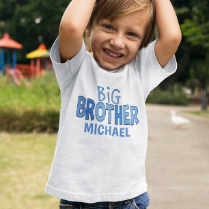 Ik ben de Big Brother Whimsical Modern Blue Kinder Shirts