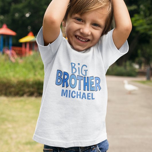 Ik ben de Big Brother Whimsical Modern Blue Kinder Shirts