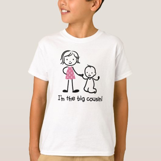 Ik ben de Big Cousin Stick Figures t-shirts (Voorkant)