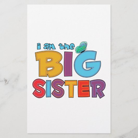 Ik ben de Big Sister Butterfly Briefpapier (Voorkant)