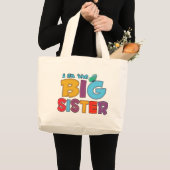 Ik ben de Big Sister Butterfly Grote Tote Bag (Voorkant (product))