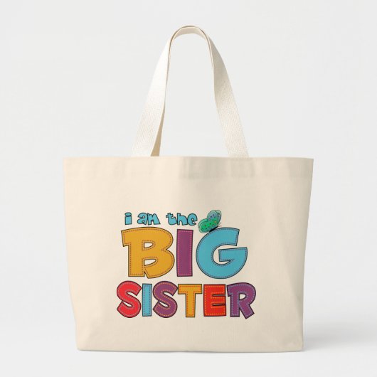 Ik ben de Big Sister Butterfly Grote Tote Bag (Voorkant)