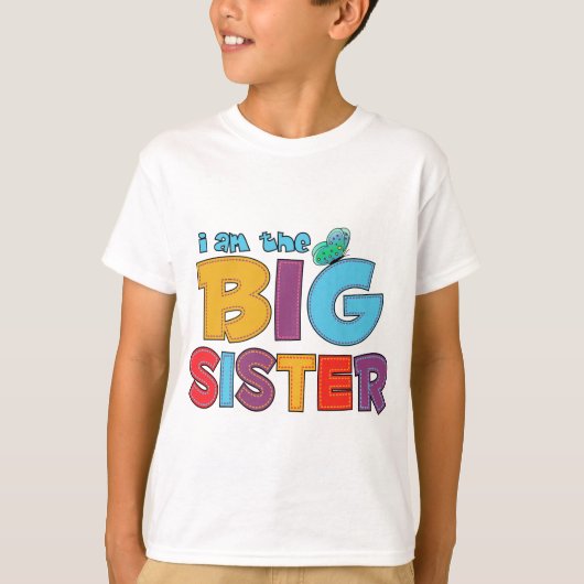 Ik ben de Big Sister Butterfly T-shirt (Voorkant)