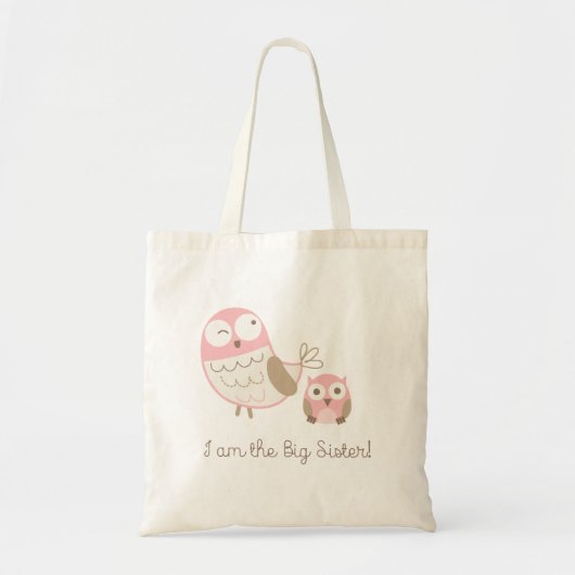 Ik ben de Big Sister Cute Owls Tote Bag (Voorkant)