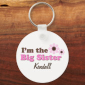 Ik ben de Big Sister Mod Flowers gepersonaliseerd Sleutelhanger (Voorkant)