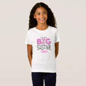 Ik ben de Big Sister Pink Cute Modern Whimsical T-shirt (Voorkant volledig)