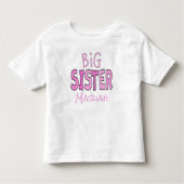 Ik ben de Big Sister Pink Whimsical Modern Cute Kinder Shirts (Voorkant)