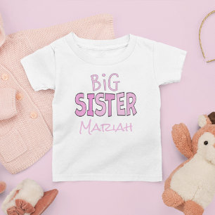 Ik ben de Big Sister Pink Whimsical Modern Cute Kinder Shirts