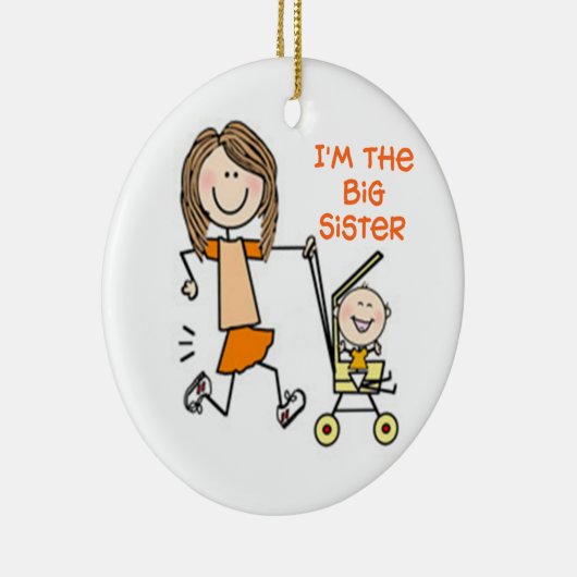 Ik ben de Big Sister Stick Cijfer Keramisch Ornament (Rechts)