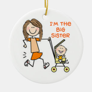 Ik ben de Big Sister Stick Keramisch Ornament