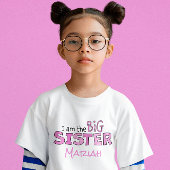 Ik ben de Big Sister Whimsical Pink Modern T-shirt