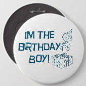 Ik ben de Birthday Boy Button - Gepersonaliseerd (Voorkant /achterkant)