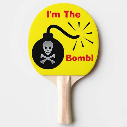 Ik ben de Bomb Skull Ping Pong Paddle Tafeltennisbatje (Voorkant)